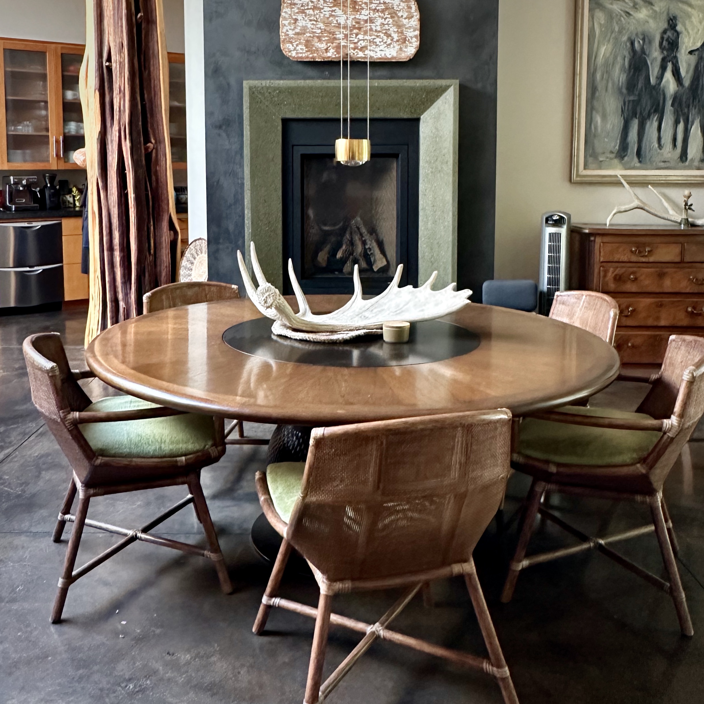 Best round dining tables. Corte Madera Diary wood top.