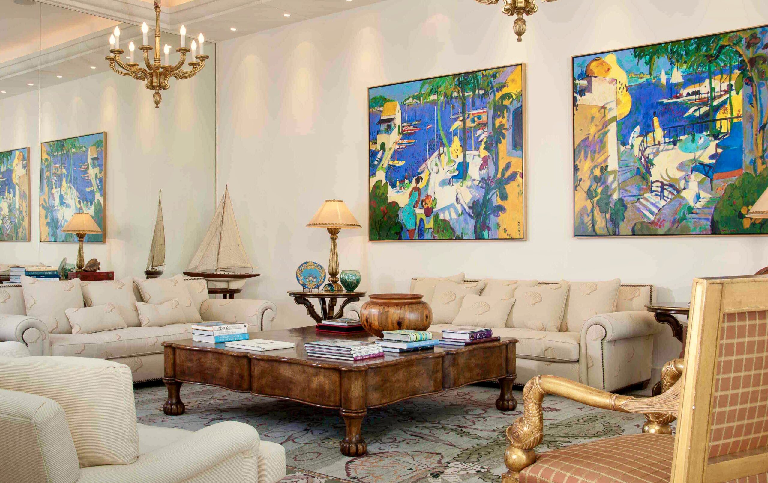 Painting by Manel Anor at Villa on the Beach. Done in Palma de Mayorca for a Caribbean Home.