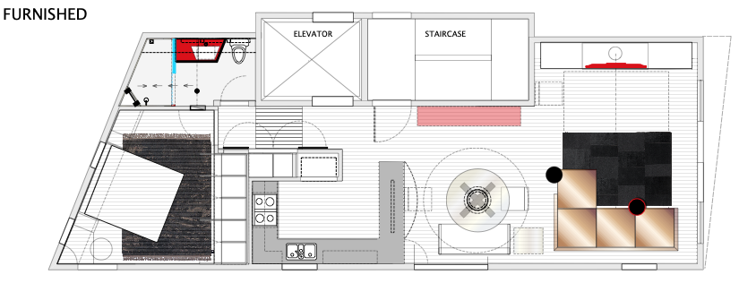 Downsizing Tiburon Condominium floor plan Jerry Jacobs Design