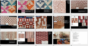 Fabric Options board for the dining chair fronts at Villa on the Beach 2025